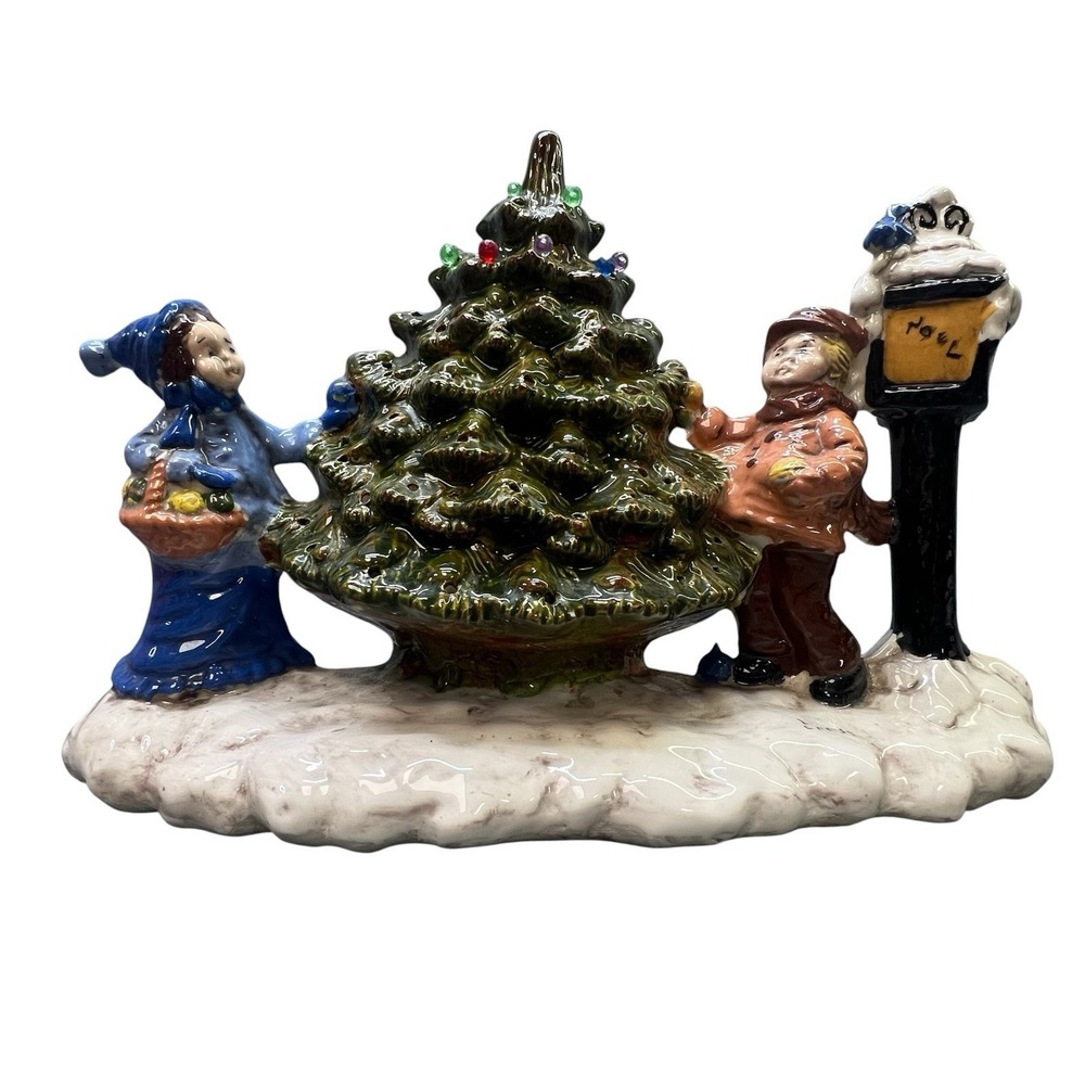 Vintage Starr Mold Ceramic Christmas Tree Kids Decorating Light Up Figurine 14x9 - Picture 5 of 10